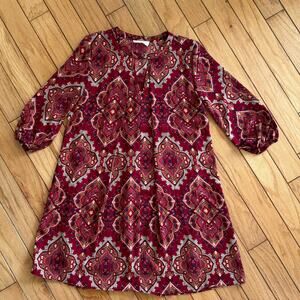 Peach Love Burgundy Fall Dress Size Small Oversized A-line